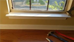 Repairing Interior window sill damage