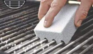 How to use a grill stone cleaning block.