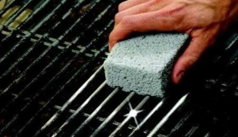 Tips to use a grill stone cleaning block.