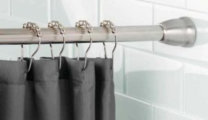 How to install a shower curtain without drilling into the wall.